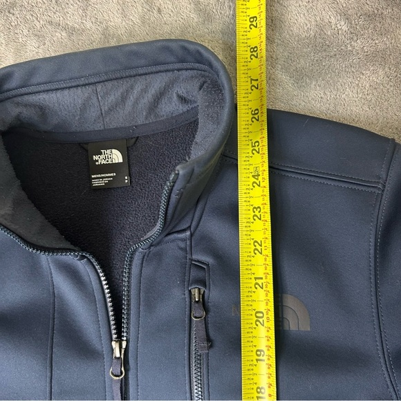North Face Jacket Apex Windwall Soft Shell Fleece Lined Full Zip Small Navy Blue - Picture 11 of 11